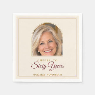 Serviette En Papier Cheers to Sixty Years 60th Birthday Photo