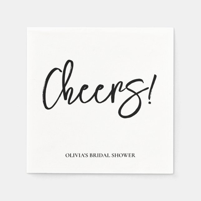 Serviette En Papier Cheers Wedding Napkins with Rustic Hand Lettering  (Devant)