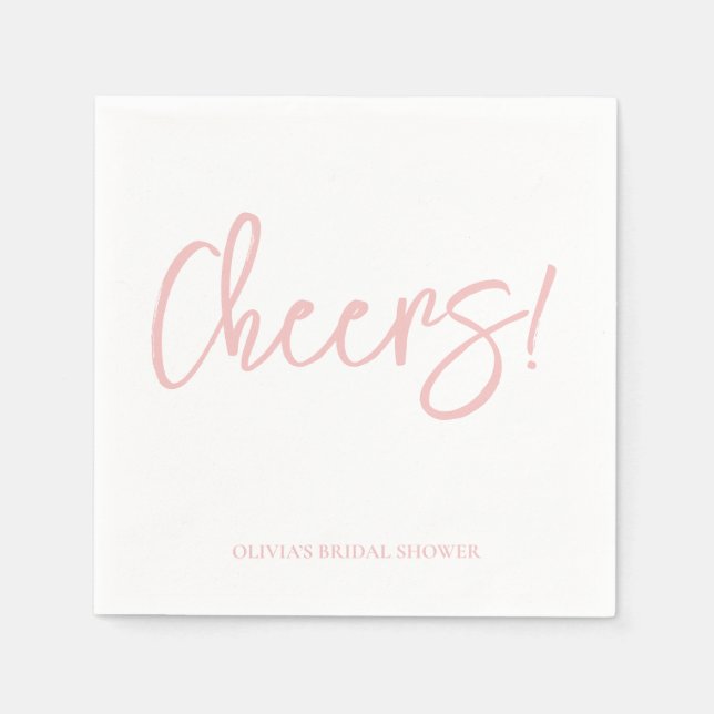Serviette En Papier Cheers Wedding Napkins with Rustic Hand Lettering (Devant)