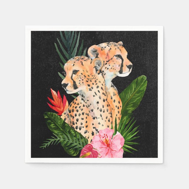 Serviette En Papier Cheetah Bouquet (Devant)