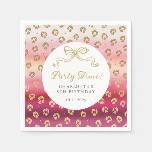 Serviette En Papier Cheetah Leopard rose et or