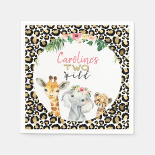 Serviette En Papier Cheetah Print Safari Parties scintillant Deux Anni