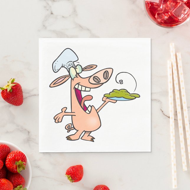 Serviette En Papier Chef Cochon Avec Nourriture (Créateur téléchargé)