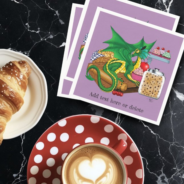Serviette En Papier Chef pâtissier Dragon Vert (Créateur téléchargé)