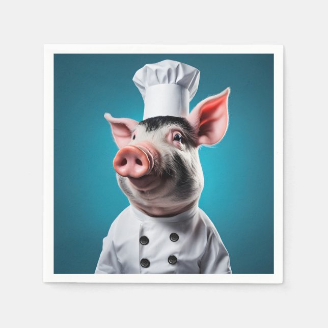 Serviette En Papier Chef Pig (Devant)