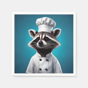 Serviette En Papier Chef Raccoon
