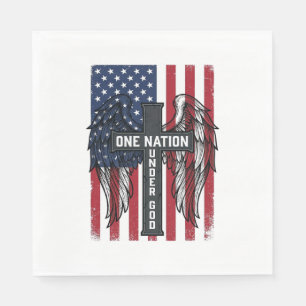 Serviette En Papier Chemise à ailes patriotiques sous Dieu d'une natio