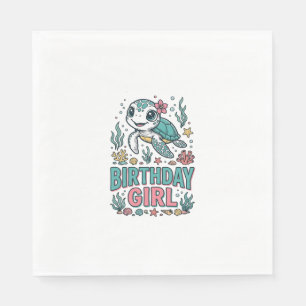 Serviette En Papier Chemise à gravure vintage de tortue marine pour fi