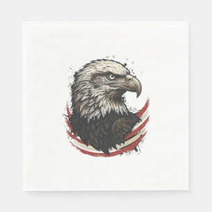 Serviette En Papier Chemise à motif de gravure patriotique d'aigle cha