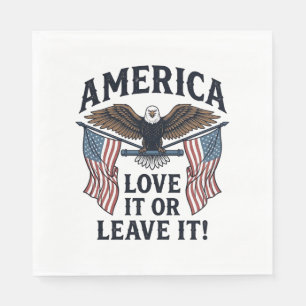 Serviette En Papier Chemise aigle patriotique America Love It Or Leave