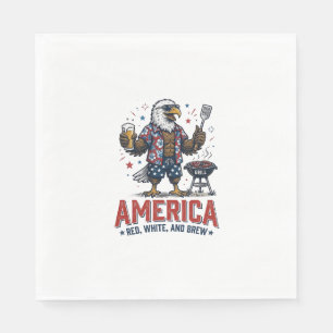 Serviette En Papier Chemise America Red White And Brew Eagle BBQ (7)_1