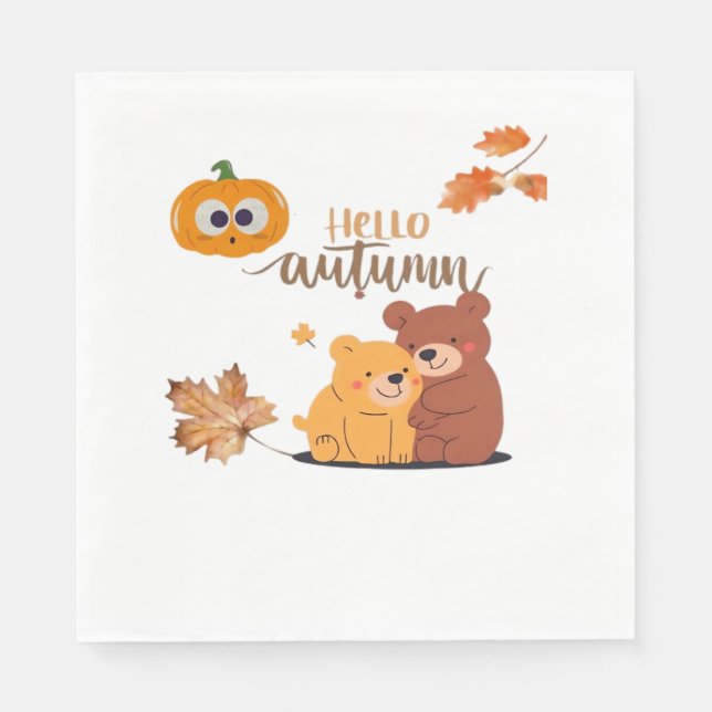 Serviette En Papier Chemise Automne, Chemise Thanksgiving, Pumpki Auto (Devant)