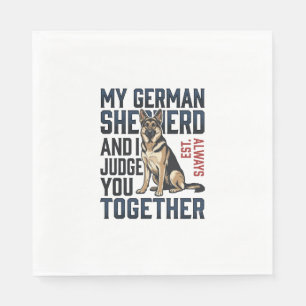 Serviette En Papier Chemise Berger Allemand Amateur de Chien Drôle Gra