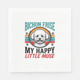 Serviette En Papier Chemise Bichon Frise Esprit Vintage Chien Art_1