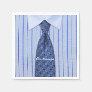 Serviette En Papier Chemise bleue et Cravate Mens Suit Napkins 2