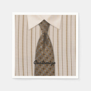 Serviette En Papier Chemise Brown et Cravate Mens Suit serviettes