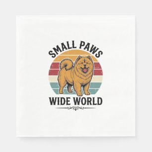 Serviette En Papier Chemise Chow Chow Petits Pattes Grand Monde Vintag