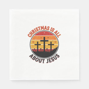 Serviette En Papier Chemise Christian Noël Jésus Coucher de soleil Cro