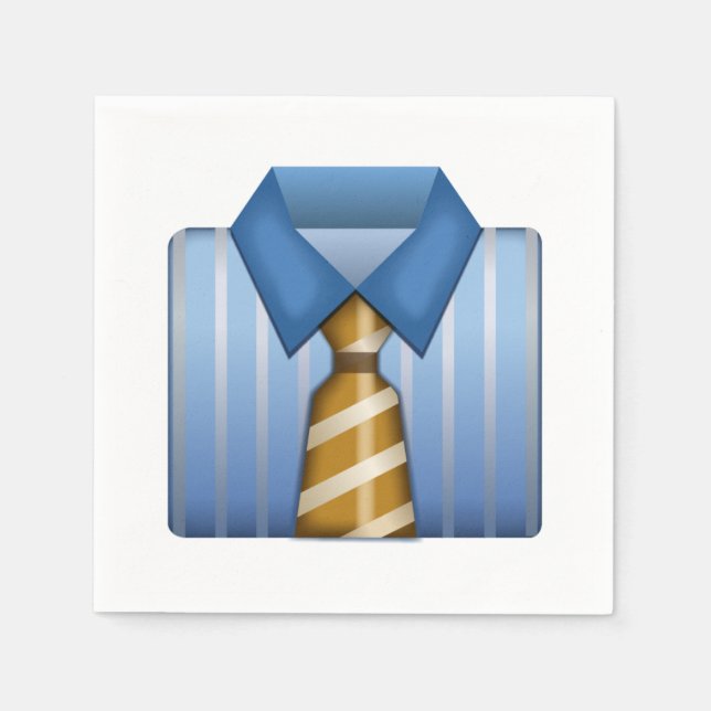 Serviette En Papier Chemise d'affaires avec Cravate - Emoji (Devant)