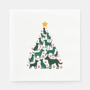 Serviette En Papier Chemise d'arbre de Noël de chien - Noël de chien (