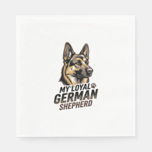 Serviette En Papier Chemise de Berger Allemand Gravure Vintage Amateur