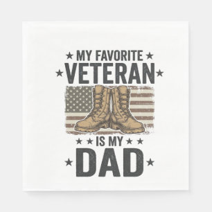 Serviette En Papier Chemise de bottes de combat patriotique pour papa