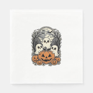 Serviette En Papier Chemise de citrouille fantôme mignonne Gravure vin