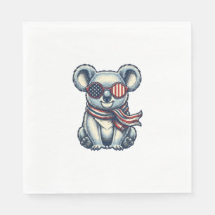 Serviette En Papier Chemise de conception de gravure vintage de koala 