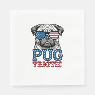 Serviette En Papier Chemise de conception de gravure vintage pug patri