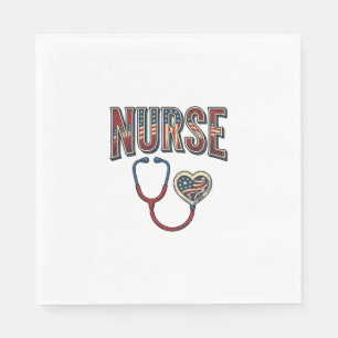 Serviette En Papier Chemise de conception de stéthoscope patriotique d