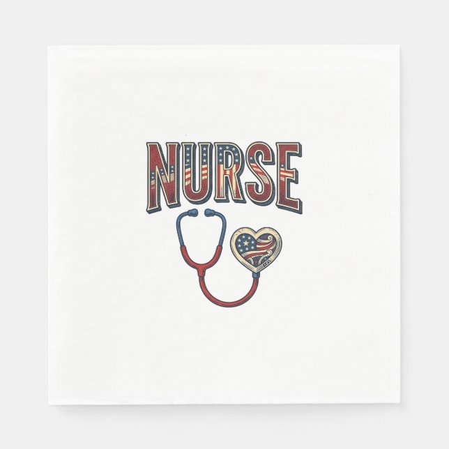 Serviette En Papier Chemise de conception de stéthoscope patriotique d (Devant)