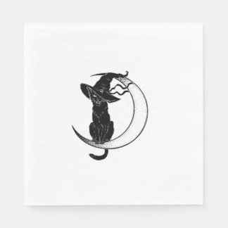 Serviette En Papier Chemise de costume de chat noir Halloween effrayan