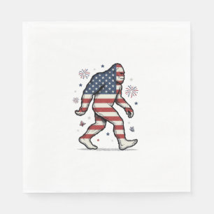 Serviette En Papier Chemise de design de gravure vintage Bigfoot patri