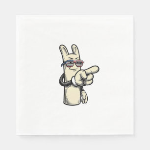 Serviette En Papier Chemise de dessin animé vintage main pointant patr