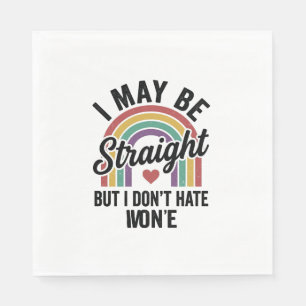Serviette En Papier Chemise de fierté arc-en-ciel Straight But Kind Vi