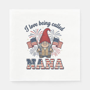 Serviette En Papier Chemise de grand-mère vintage Gnome Nana patriotiq