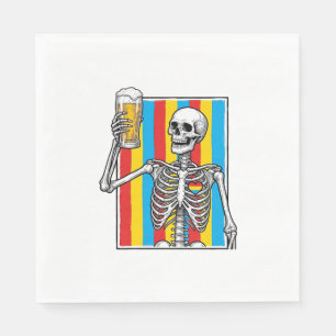 Serviette En Papier Chemise de graveur vintage arc-en-ciel de bière de