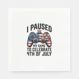 Serviette En Papier Chemise de jeu vidéo patriotique pour joueur du 4