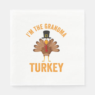 Serviette En Papier Chemise de la fête de la Turquie Je suis la grand-