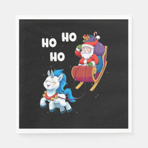 Serviette En Papier Chemise de licorne de Noël Magique Xmas Père Noël 