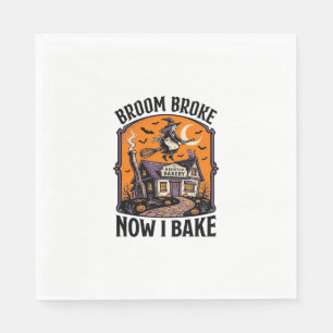 Serviette En Papier Chemise de pâtissier Halloween Sorcière Balai Cass