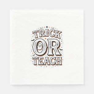 Serviette En Papier Chemise de professeur Halloween Trick Or Teach vin
