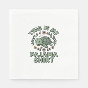 Serviette En Papier Chemise de pyjama tortue mignonne endormie vecteur