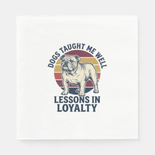 Serviette En Papier Chemise de sagesse canine Leçon de bouledogue vint