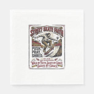 Serviette En Papier Chemise de skate longboard Jésus chrétien