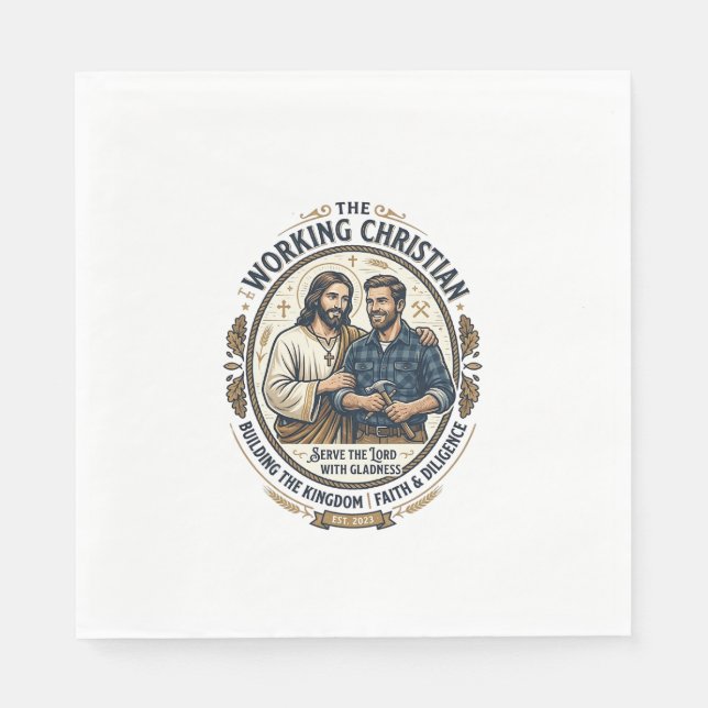 Serviette En Papier Chemise des métiers de la construction Jésus Graph (Devant)