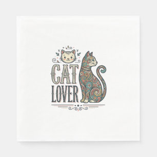 Serviette En Papier Chemise Graphique de Style de Gravure pour Amoureu