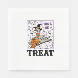 Serviette En Papier Chemise Halloween Oie Sorcière Honk Or Treat Vinta