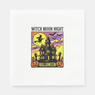 Serviette En Papier Chemise Halloween Sorcière Vintage Maison Hantée N