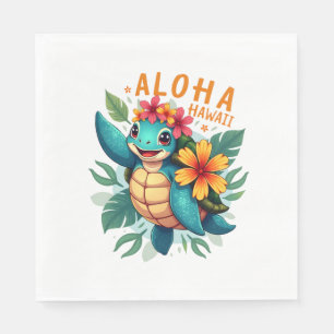 Serviette En Papier Chemise hawaïenne Aloha Hawaï Tortue de mer Fille